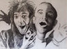 Rod And Al Drawing 46x45  Huge Drawing by Ronnie Wood (Rolling Stones) - 0