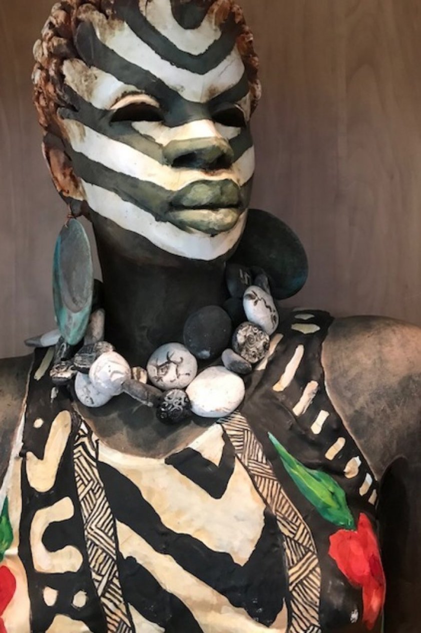 Untitled Unique Ceramic Sculpture 2009 25 in by Woodrow Nash For Sale on Art Brokerage