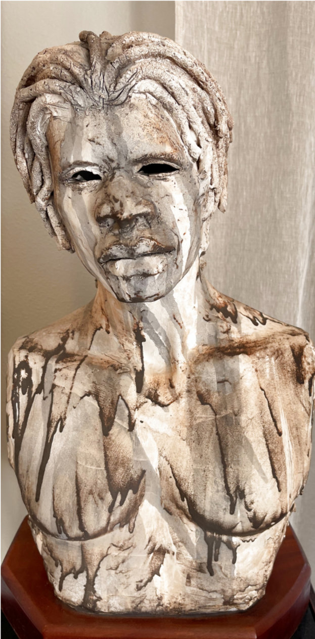 Woodrow Nash , original sculpture, Young Man With Dreadlocks by Woodrow Nash For Sale on Art