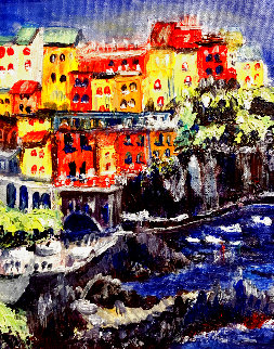 Cinque Terre 2020 10x8 Original Painting - Linda Woolven Cinque Terre 2020 10x8 Original Painting - Linda Woolven