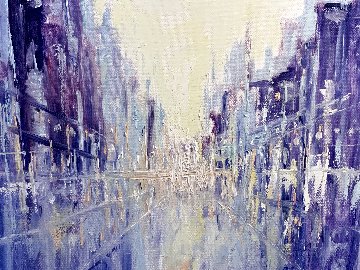 Cityscape Impression 2020 16x20 Original Painting - Linda Woolven Cityscape Impression 2020 16x20 Original Painting - Linda Woolven