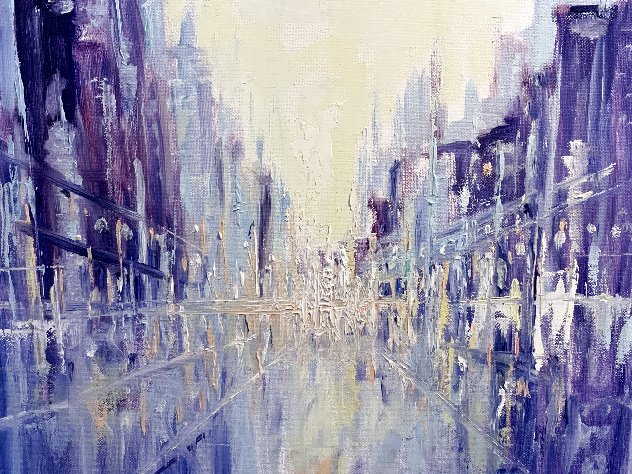 Cityscape Impression 2020 16x20 Original Painting by Linda Woolven