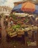 La Focells Market 2000 35x41 - France Original Painting by Leonard Wren - 0