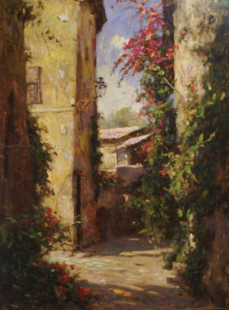 St Paul De Vence 1999 Embellished - French Riviera - France Limited Edition Print by Leonard Wren