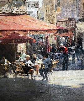 Cafe Et Pasteries 2002 37x47 Original Painting - Leonard Wren Cafe Et Pasteries 2002 37x47 Original Painting - Leonard Wren