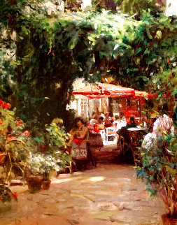 Cafe St. Remy 2001 Embellished Limited Edition Print - Leonard Wren Cafe St. Remy 2001 Embellished Limited Edition Print - Leonard Wren