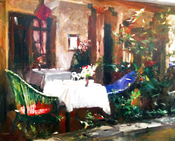 Carmel Cafe 2001 Embellished Limited Edition Print - Leonard Wren Carmel Cafe 2001 Embellished Limited Edition Print - Leonard Wren