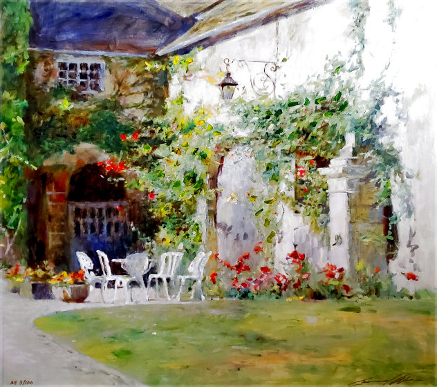French Courtyard AE - France Limited Edition Print by Leonard Wren