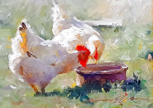 Spring Chicken 2001 Embellished Limited Edition Print by Leonard Wren
