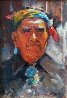 Untitled Portrait of a Native American Man Original Painting by Leonard Wren - 0