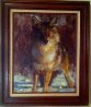 Untitled Fox 1990 19x15 Original Painting by Leonard Wren - 1