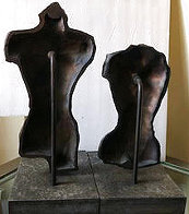 Nude Male And Female Torso: Set of 2 Bronze Sculptures 1984 Patinated Bronze 17 In  Sculpture by Paul Wunderlich - 4