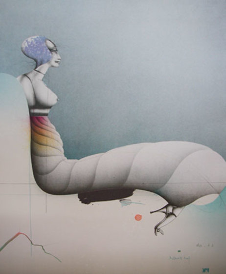 Karin Im Schneckenkleid 1980 Limited Edition Print by Paul Wunderlich Karin Im Schneckenkleid 1980 Limited Edition Print by Paul Wunderlich
