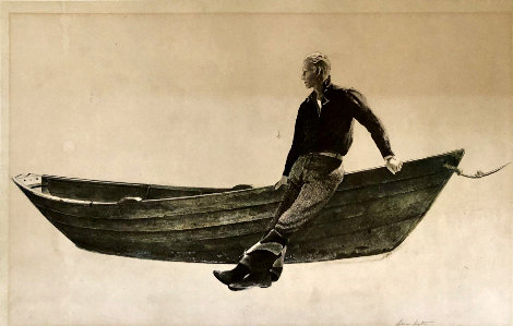 Young Fisherman and Dory 1966 (Early) HS Limited Edition Print - Andrew Wyeth