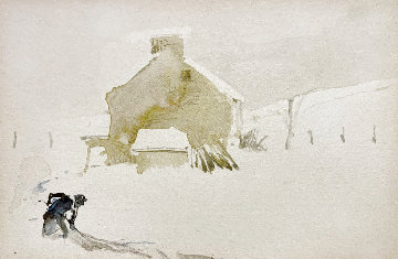 Mill Watercolor 1951 3x5 Watercolor - Andrew Wyeth