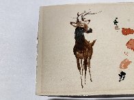 Santa and Blitzen Watercolor 1950 4x7 Hand Signed  Watercolor by Andrew Wyeth - 4