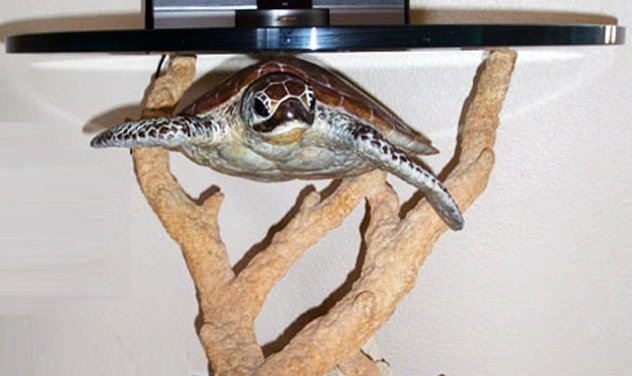 Turtle Bronze End Table AP 2010 22 in Sculpture by Robert Wyland