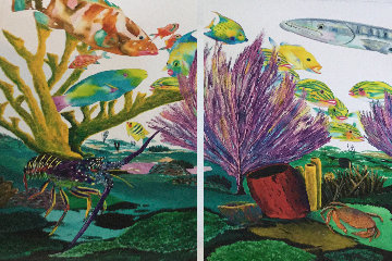 Coral Reef Life Diptych 2005 Limited Edition Print - Robert Wyland Coral Reef Life Diptych 2005 Limited Edition Print - Robert Wyland
