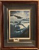 Above and Below: Moonlit Dolphins AP 1992 w/ Remarque - Koa Frame Limited Edition Print by Robert Wyland - 2