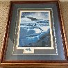 Above and Below: Moonlit Dolphins AP 1992 w/ Remarque - Koa Frame Limited Edition Print by Robert Wyland - 1