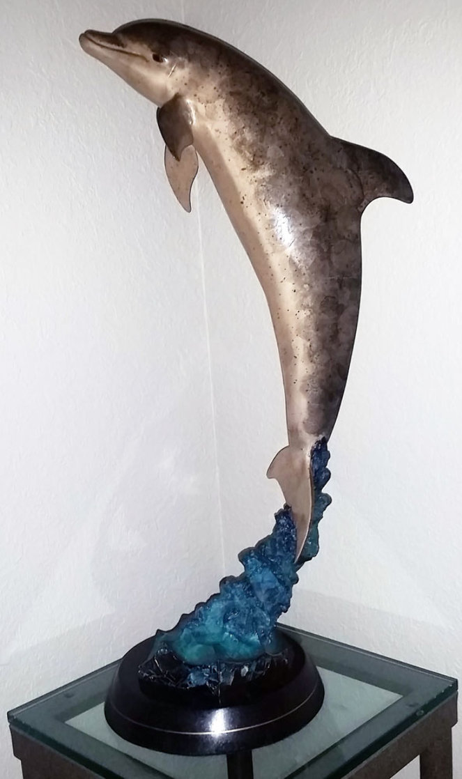 Dolphin Encounter Bronze Sculpture 1994 28 in Sculpture by Robert Wyland