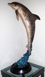Dolphin Encounter Bronze Sculpture 1994 28 in Sculpture - Robert Wyland