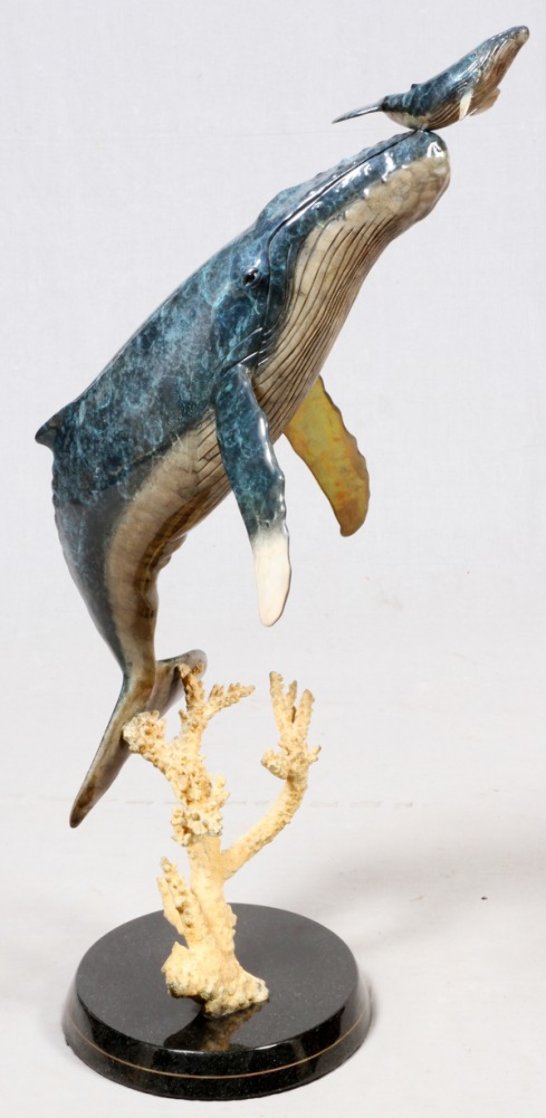 Genesis Bronze Sculpture 1998 34 in by Robert Wyland