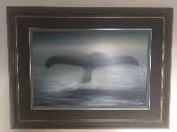 Tails of Great Whales 1989 30x40 Huge Original Painting by Robert Wyland - 1