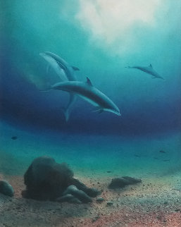 Children of the Sea II 1982 48x48 Original Painting - Robert Wyland Children of the Sea II 1982 48x48 Original Painting - Robert Wyland