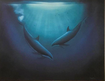 Minds in the Water 1989 w Remarque Limited Edition Print - Robert Wyland