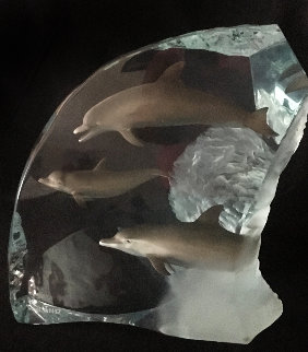 Dolphin Wonder Acrylic Sculpture 2001 14 in Sculpture by Robert Wyland