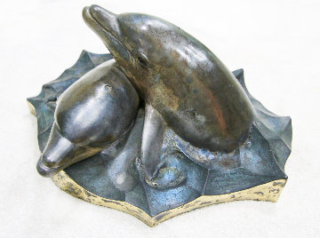 Dolphin Love #79 Bronze Sculpture 1992 20  in Sculpture - Robert Wyland