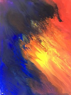 Fire And Sea 44x37 Huge Watercolor - Robert Wyland Fire And Sea 44x37 Huge Watercolor - Robert Wyland