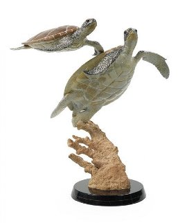 Turtle Dance Bronze Sculpture 1995 30 in Sculpture by Robert Wyland