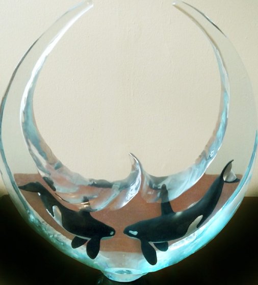Orca Millennium Acrylic Sculpture 1999 18 in Sculpture by Robert Wyland Orca Millennium Acrylic Sculpture 1999 18 in Sculpture by Robert Wyland