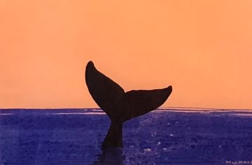 Whale Tail Watercolor 2015 21x26 Works on Paper (not prints) - Robert Wyland Whale Tail Watercolor 2015 21x26 Works on Paper (not prints) - Robert Wyland