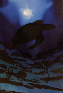 Turtle Reef Watercolor 2008 .33x25 Watercolor - Robert Wyland