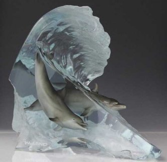 Dolphin Wave Acrylic Sculpture AP 12 in Sculpture - Robert Wyland Dolphin Wave Acrylic Sculpture AP 12 in Sculpture - Robert Wyland