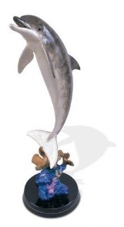 Dolphin Dream Bronze Sculpture 1999 30 in Sculpture - Robert Wyland Dolphin Dream Bronze Sculpture 1999 30 in Sculpture - Robert Wyland