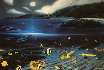 Waimea Moon 1996 Limited Edition Print - Robert Wyland Waimea Moon 1996 Limited Edition Print - Robert Wyland