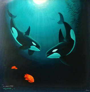 In the Company of  Orcas 2000 Limited Edition Print - Robert Wyland