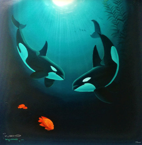 In the Company of  Orcas 2000 Limited Edition Print - Robert Wyland