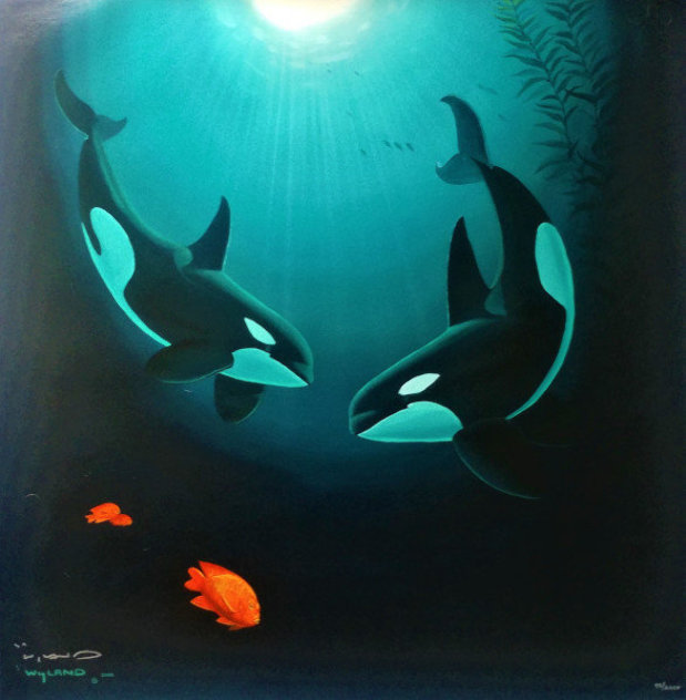 In the Company of  Orcas 2000 Limited Edition Print by Robert Wyland