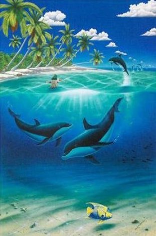 Dreaming of Paradise Colaboration With Dan Mackin 2000 Collaboration Limited Edition Print - Robert Wyland