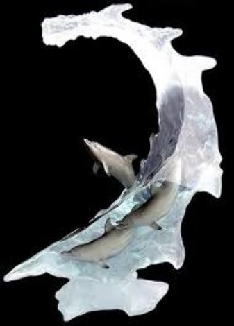 Dolphin Sea Acrylic Sculpture 2006 22 in Sculpture - Robert Wyland