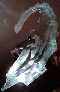 Untitled Dolphin Acrylic Sculpture 18 in Sculpture - Robert Wyland