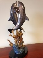 Hugging Dolphins Bronze Sculpture AP 1997 17 in Sculpture by Robert Wyland - 1 Hugging Dolphins Bronze Sculpture AP 1997 17 in Sculpture by Robert Wyland - 1