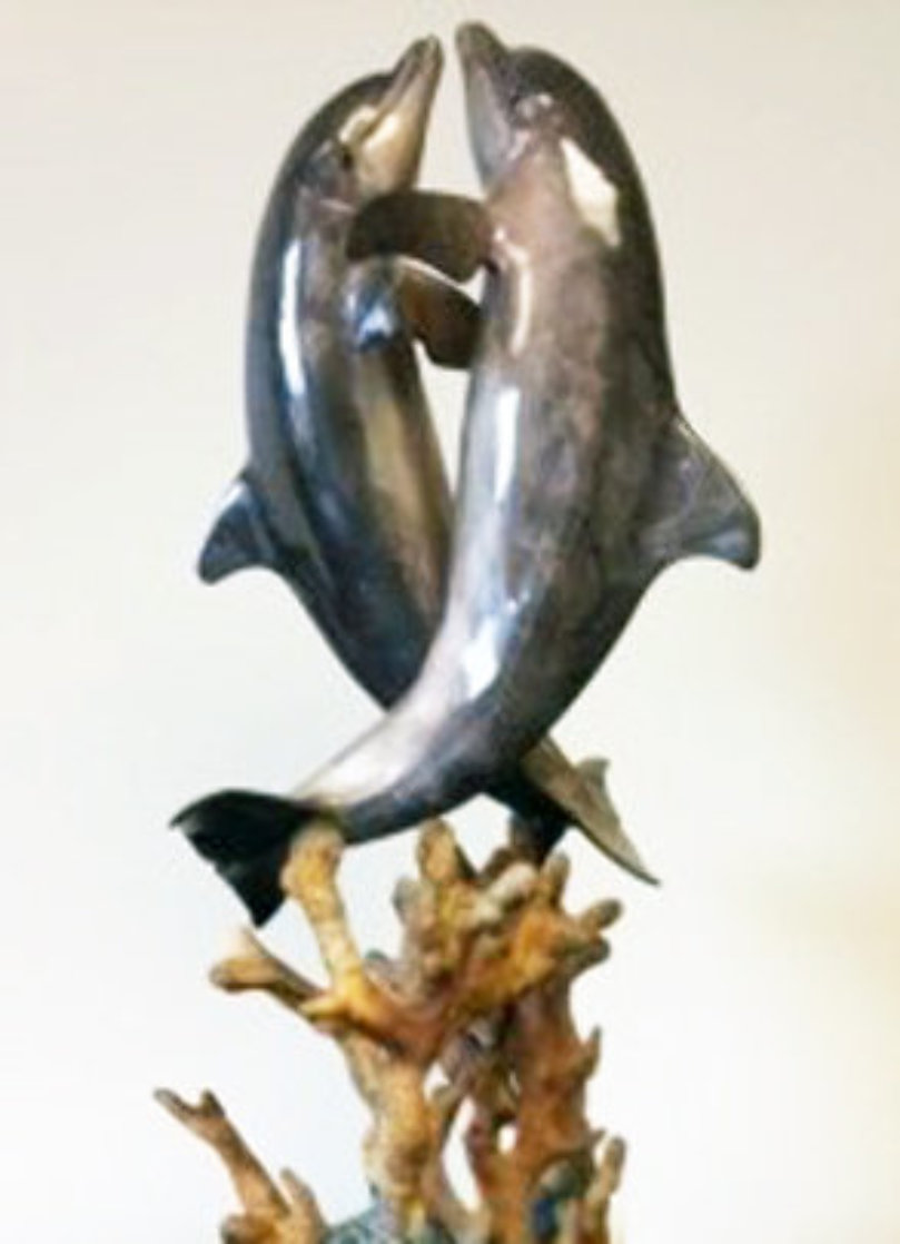 Hugging Dolphins Bronze Sculpture AP 1997 17 in Sculpture by Robert Wyland Hugging Dolphins Bronze Sculpture AP 1997 17 in Sculpture by Robert Wyland