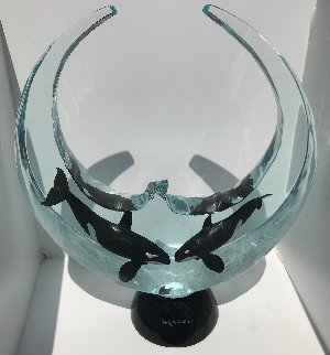 Orca Millennium Acrylic Sculpture  AP 1999 18 in   Sculpture by Robert Wyland