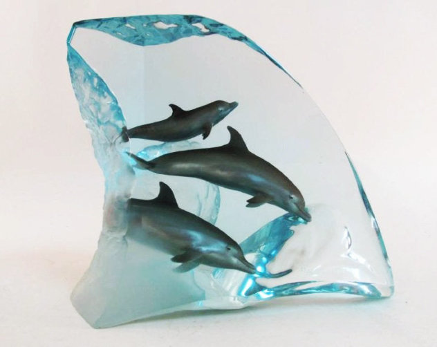 Dolphin Tribe Acrylic  Sculpture  AP 1998 14 in Sculpture by Robert Wyland